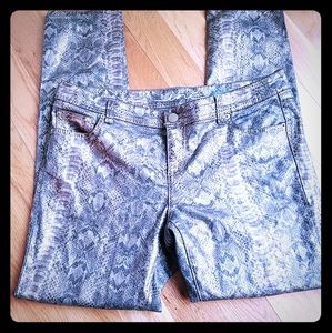 Inc Snakeskin Denim Pants
